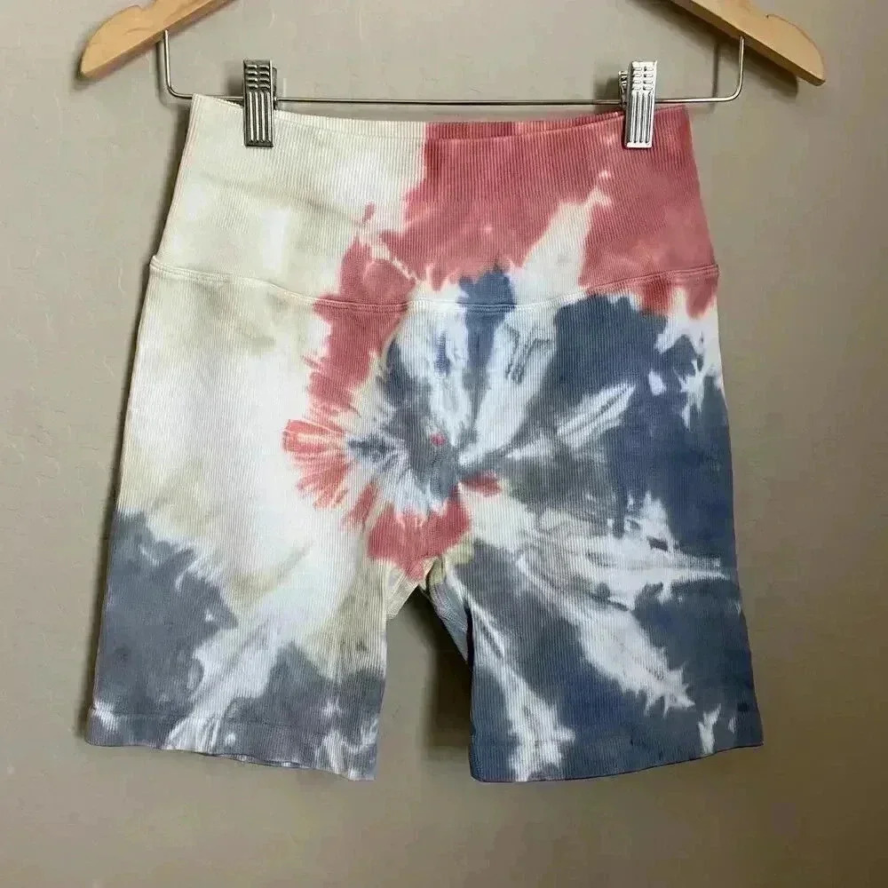 Spiritual Gangster Seamless Biker Short Seascape Spiral Tie Dye Size Medium‎